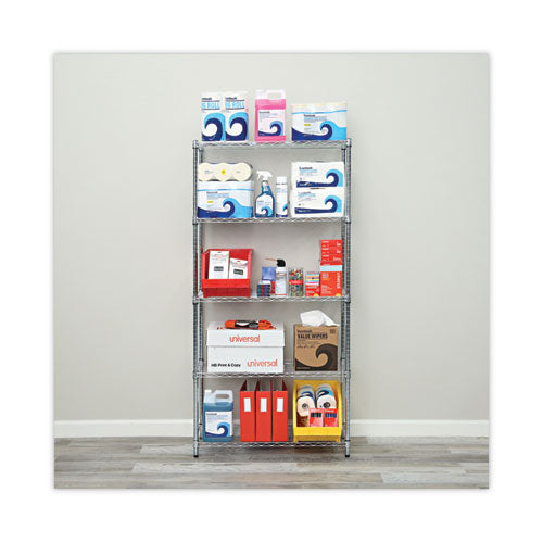 Image of Alera® Residential Wire Shelving, Five-Shelf, 36w X 14d X 72h, Silver