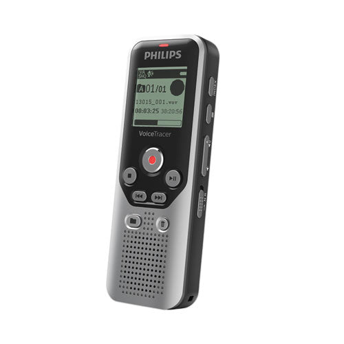 Image of Philips® Voice Tracer DVT1250 Audio Recorder, 8 GB, Black/Silver