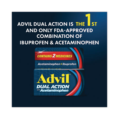Image of Advil® Dual Action with Acetaminophen and Ibuprofen Caplets, 50 Packets of 2 Caplets