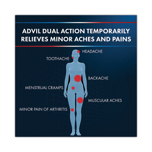 Image of Advil® Dual Action with Acetaminophen and Ibuprofen Caplets, 50 Packets of 2 Caplets