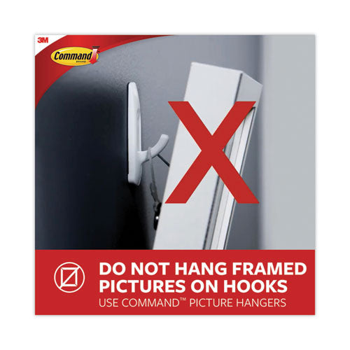 Image of Command Designer Hooks, Medium, Plastic, White, 3 lb Capacity, 13 Hooks and 16 Strips/Pack