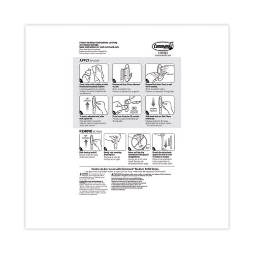 Image of Command Designer Hooks, Medium, Plastic, White, 3 lb Capacity, 13 Hooks and 16 Strips/Pack