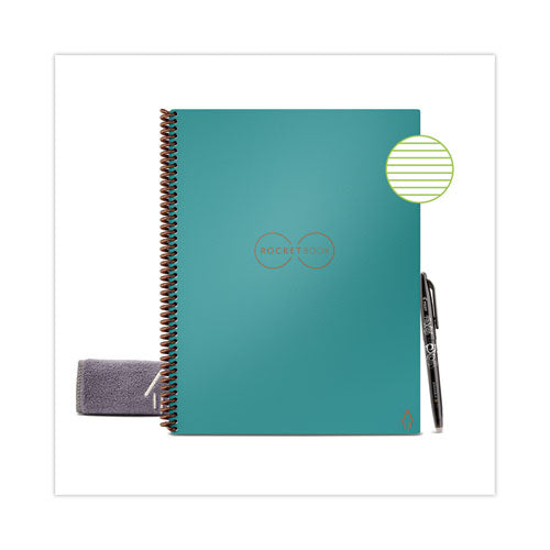 Image of Rocketbook Core Smart Notebook, Medium/College Rule, Teal Cover, (16) 11 x 8.5 Sheets