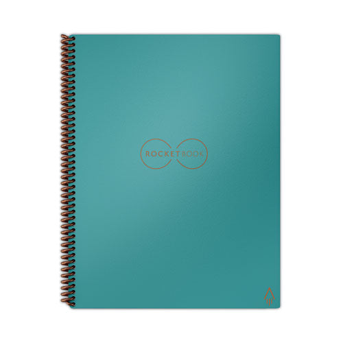 Image of Rocketbook Core Smart Notebook, Medium/College Rule, Teal Cover, (16) 11 x 8.5 Sheets