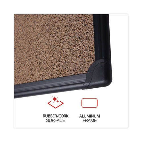 Image of Universal® Tech Cork Board, 24" x 18", Brown Surface, Black Aluminum Frame