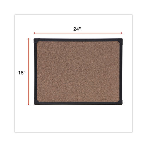 Image of Universal® Tech Cork Board, 24" x 18", Brown Surface, Black Aluminum Frame