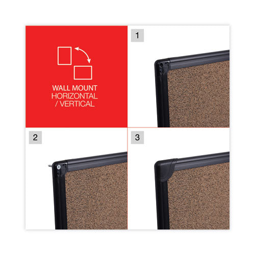 Image of Universal® Tech Cork Board, 24" x 18", Brown Surface, Black Aluminum Frame