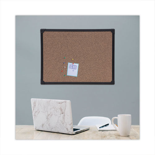 Image of Universal® Tech Cork Board, 24" x 18", Brown Surface, Black Aluminum Frame
