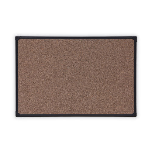 Image of Universal® Tech Cork Board, 36" x 24", Brown Surface, Black Plastic Frame