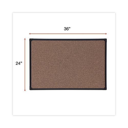 Image of Universal® Tech Cork Board, 36" x 24", Brown Surface, Black Plastic Frame