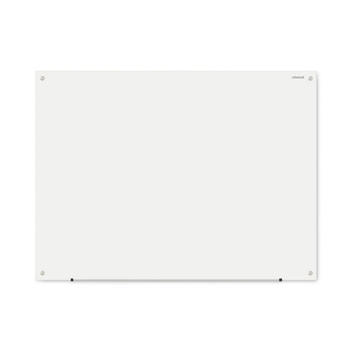 Image of Universal® Frameless Glass Marker Board, 48" x 36", White Surface