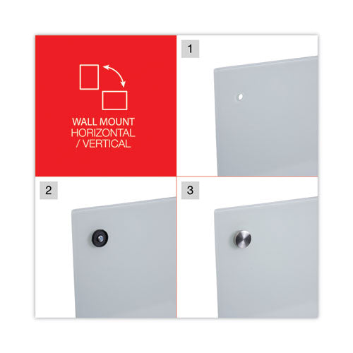 Image of Universal® Frameless Glass Marker Board, 48" x 36", White Surface