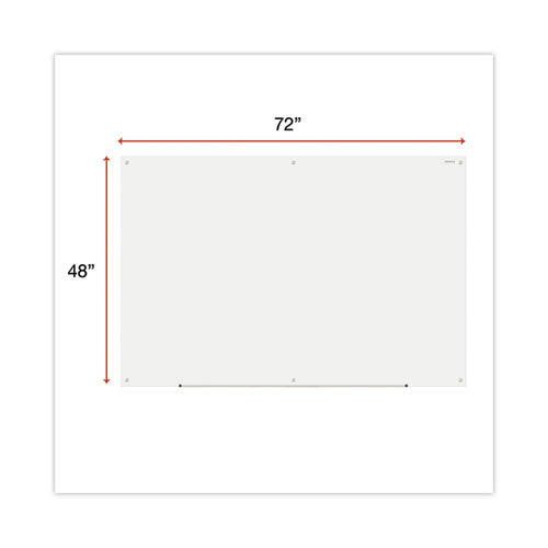 Image of Universal® Frameless Glass Marker Board, 72" x 48", White Surface
