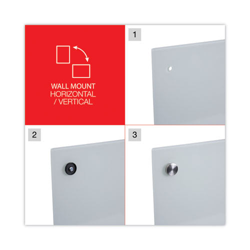 Image of Universal® Frameless Glass Marker Board, 72" x 48", White Surface