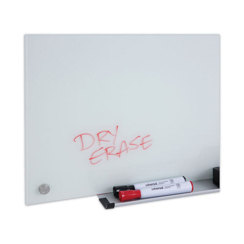 Image of Universal® Frameless Glass Marker Board, 72" x 48", White Surface
