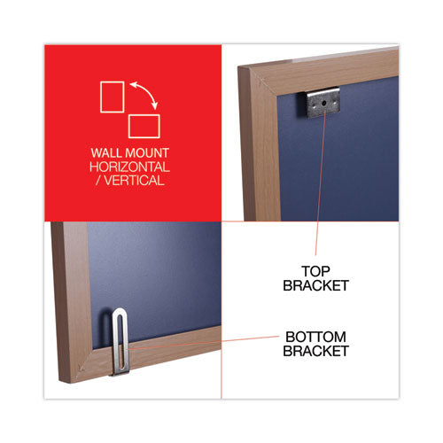 Image of Universal® Deluxe Melamine Dry Erase Board, 36" x 24", White Surface, Oak Finished Fiberboard (MDF) Frame