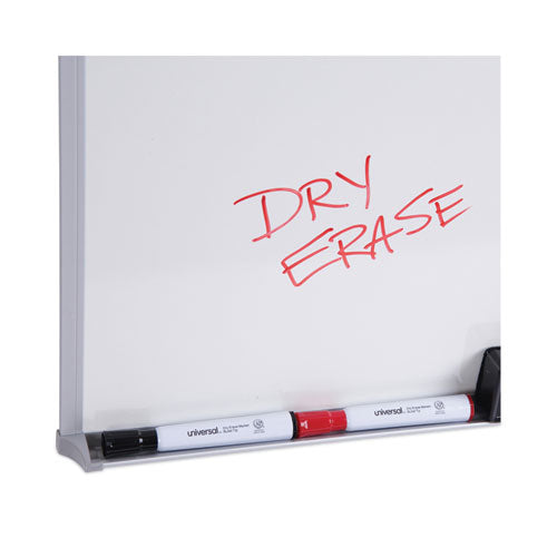Image of Universal® Melamine Dry Erase Board with Aluminum Frame, 36" x 24", White Surface, Anodized Aluminum Frame