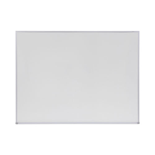 Image of Universal® Melamine Dry Erase Board with Aluminum Frame, 48" x 36", White Surface, Anodized Aluminum Frame