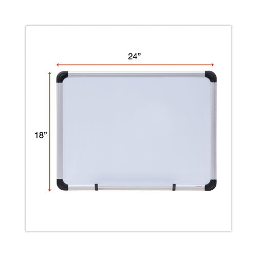 Image of Universal® Magnetic Steel Dry Erase Marker Board, 24" x 18", White Surface, Satin Aluminum Frame