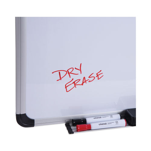 Image of Universal® Magnetic Steel Dry Erase Marker Board, 24" x 18", White Surface, Satin Aluminum Frame
