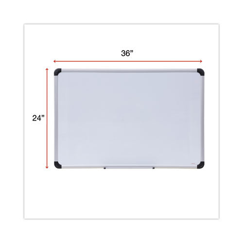 Image of Universal® Magnetic Steel Dry Erase Marker Board, 36" x 24", White Surface, Satin Aluminum Frame