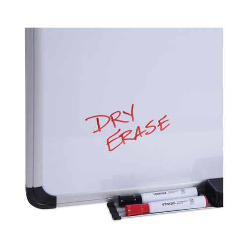 Image of Universal® Magnetic Steel Dry Erase Marker Board, 36" x 24", White Surface, Satin Aluminum Frame