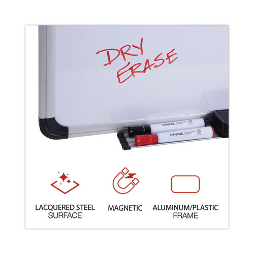 Image of Universal® Magnetic Steel Dry Erase Marker Board, 72" x 48", White Surface, Satin Aluminum Frame