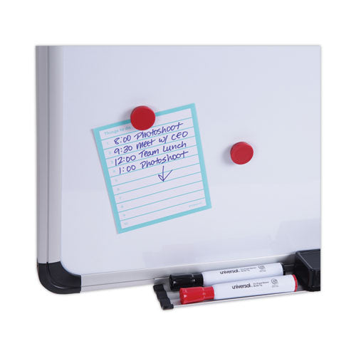 Image of Universal® Combination Dry Erase/Bulletin Board, 24" x 18", Tan/White Surface, Black/Satin Aluminum Frame