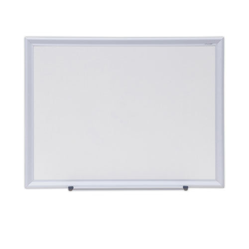 Image of Universal® Deluxe Melamine Dry Erase Board, 24" x 18", White Surface, Satin Aluminum Frame