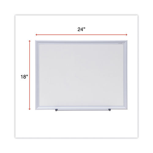 Image of Universal® Deluxe Melamine Dry Erase Board, 24" x 18", White Surface, Satin Aluminum Frame