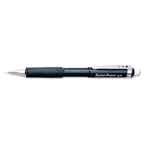 Image of Pentel® Twist-Erase III Mechanical Pencil, 0.5 mm, HB (#2), Black Lead, Black Barrel