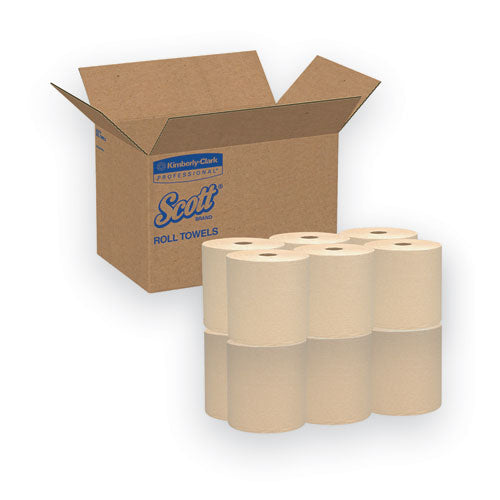 Image of Scott® Essential Hard Roll Towels for Business, 1-Ply, 8" x 800 ft, 1.5" Core, Natural, 12 Rolls/Carton