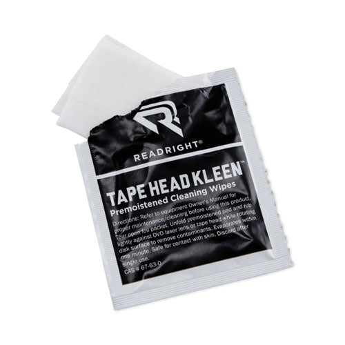 Image of Read Right® Tape Head Kleen Pad, Individually Sealed Pads, 5 X 5, 80/box