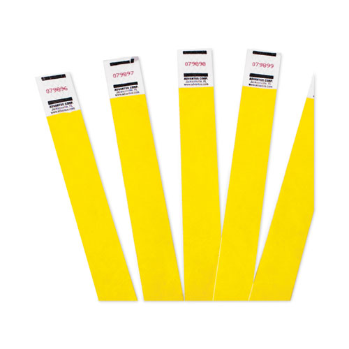 Image of Advantus Crowd Management Wristbands, Sequentially Numbered, 9.75" x 0.75", Yellow, 500/Pack