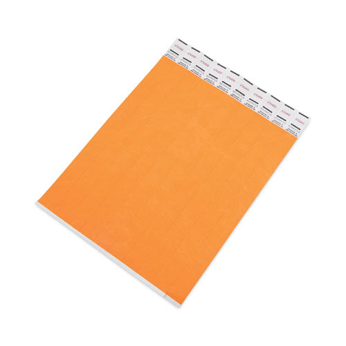 Image of Advantus Crowd Management Wristbands, Sequentially Numbered, 9.75" x 0.75", Neon Orange, 500/Pack