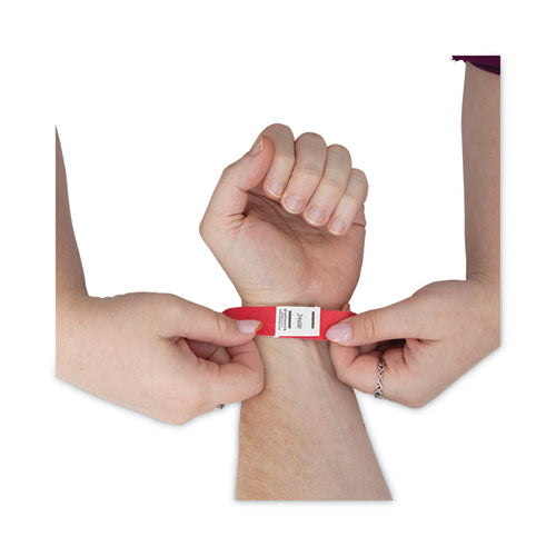 Image of Advantus Crowd Management Wristbands, Sequentially Numbered, 10" x 0.75", Red, 100/Pack