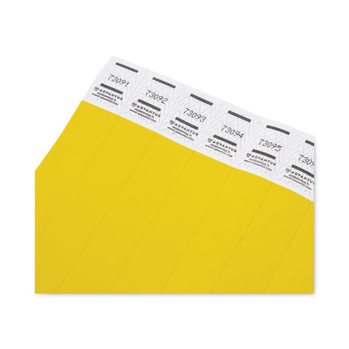 Image of Advantus Crowd Management Wristbands, Sequentially Numbered, 9.75" x 0.75", Neon Yellow,500/Pack
