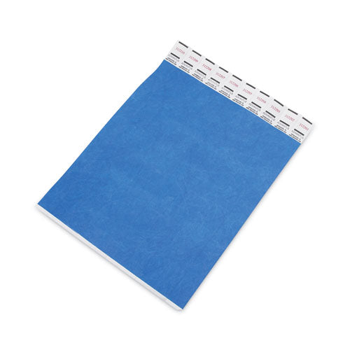 Image of Advantus Crowd Management Wristbands, Sequentially Numbered, 10" x 0.75", Blue, 100/Pack