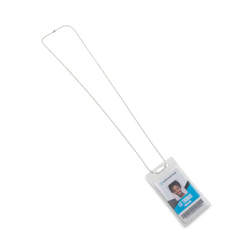 Image of Advantus ID Badge Holder Chain, Metal Ball Chain Fastener, 36" Long, Nickel Plated, 100/Box
