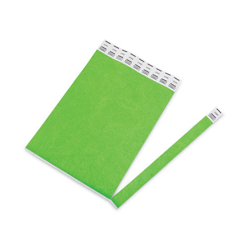 Image of Advantus Crowd Management Wristbands, Sequentially Numbered, 9.75" x 0.75", Neon Green, 500/Pack