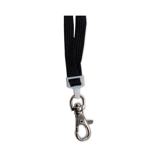 Image of Advantus Deluxe Safety Lanyards, Metal Lobster Claw Hook Fastener, 36" Long, Black, 24/Box
