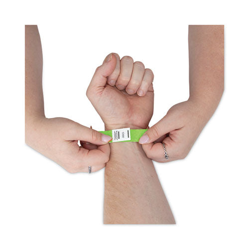 Image of Advantus Crowd Management Wristbands, Sequentially Numbered, 9.75" x 0.75", Neon Green, 500/Pack