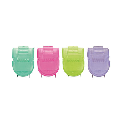 Image of Advantus Wall Clips for Fabric Panels, 40 Sheet Capacity, Assorted Cool Colors, 20/Box
