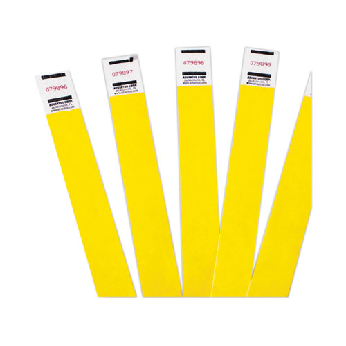 Image of Advantus Crowd Management Wristbands, Sequentially Numbered, 9.75" x 0.75", Neon Yellow,500/Pack