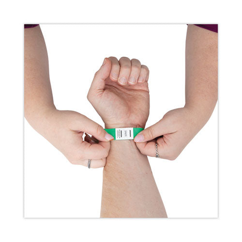 Image of Advantus Crowd Management Wristbands, Sequentially Numbered, 9.75" x 0.75", Green, 500/Pack