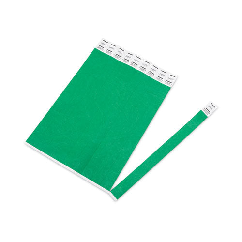 Image of Advantus Crowd Management Wristbands, Sequentially Numbered, 10" x 0.75", Green, 100/Pack