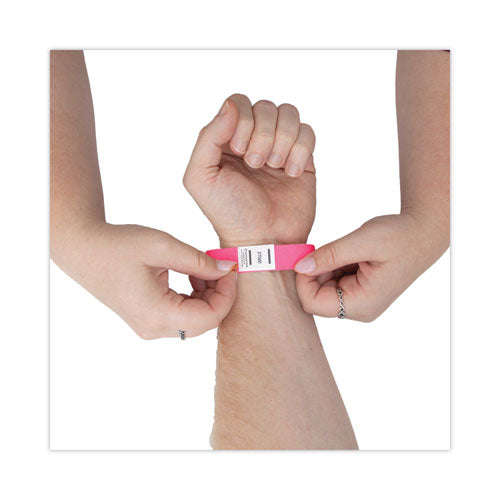 Image of Advantus Crowd Management Wristbands, Sequentially Numbered, 9.75" x 0.75", Neon Pink, 500/Pack