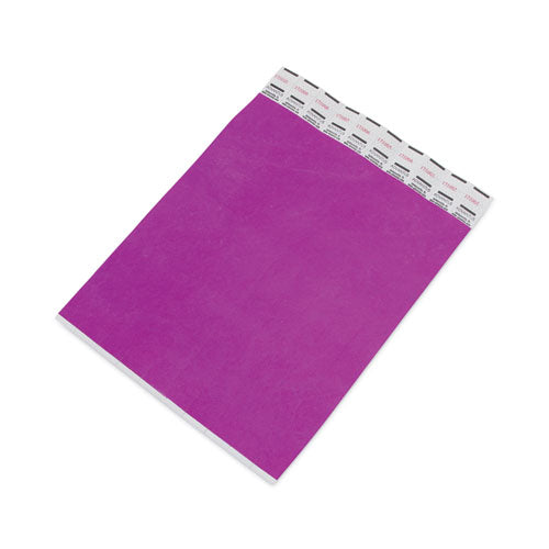 Image of Advantus Crowd Management Wristbands, Sequentially Numbered, 9.75" x 0.75", Purple, 100/Pack