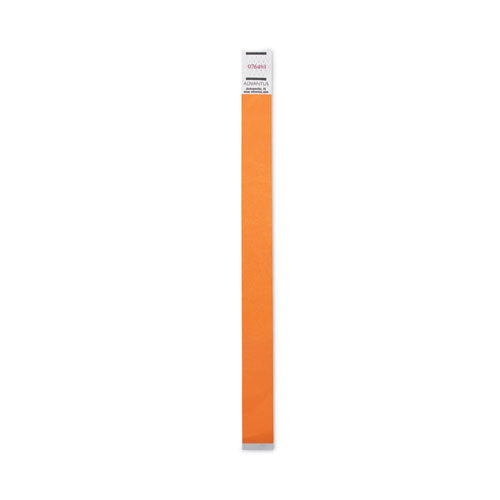 Image of Advantus Crowd Management Wristbands, Sequentially Numbered, 9.75" x 0.75", Neon Orange, 500/Pack