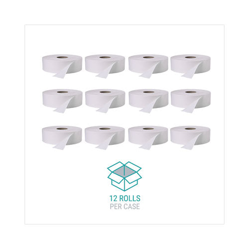 Image of Windsoft® Jumbo Roll Bath Tissue, Septic Safe, 2 Ply, White, 3.4" x 1,000 ft, 12 Rolls/Carton